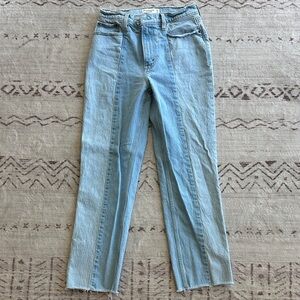 Abercrombie & Fitch Women's Light Blue Straight Leg Jeans